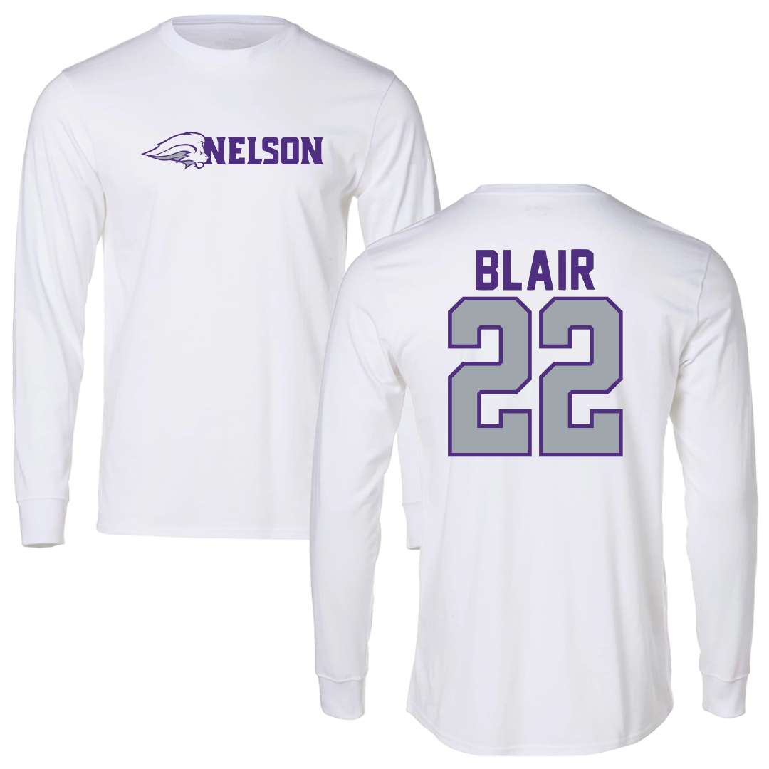 Nelson University Basketball White Long Sleeve - #22 Jaeson Blair