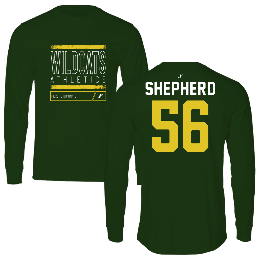 Northern Michigan University Football Forest Green Dominate Long Sleeve - #56 Graycen Shepherd