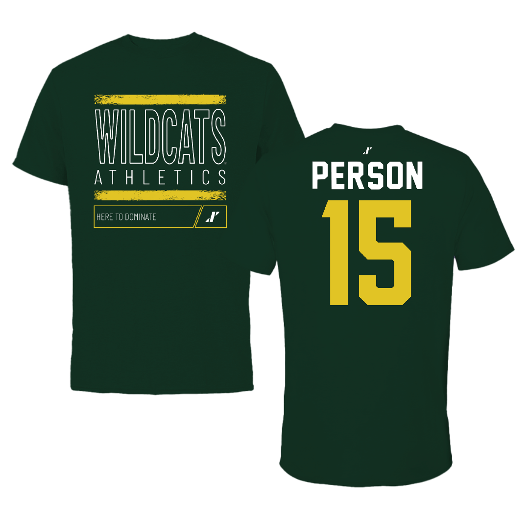 Northern Michigan University Football Forest Green Dominate Tee - #15 Zach Person