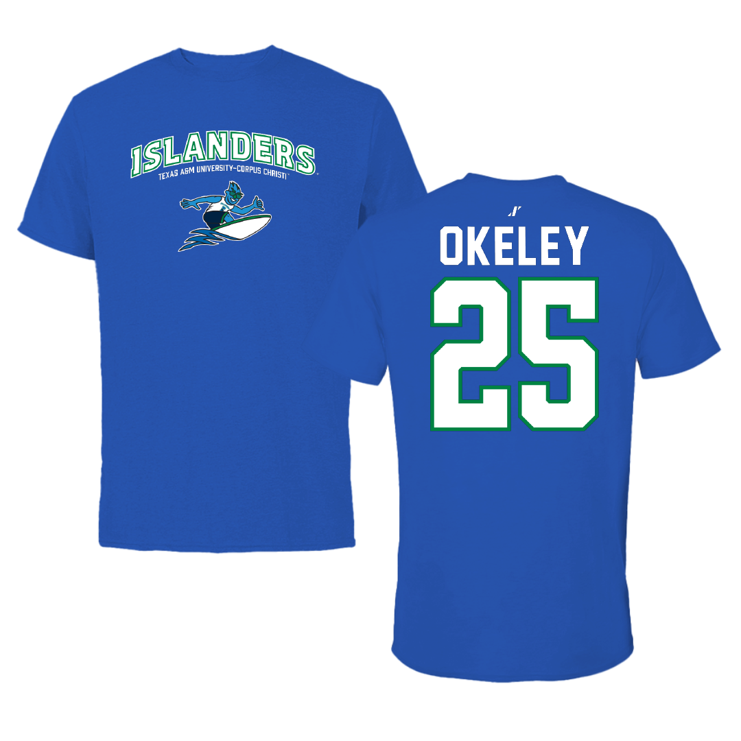 Texas A&M University-Corpus Christi Soccer Blue General Tee - #25 Lucca Okeley