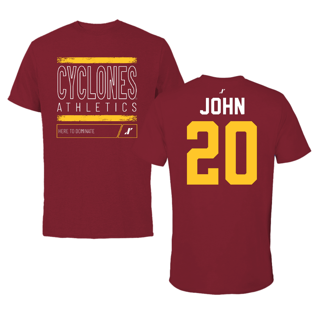 Iowa State University Soccer Cardinal Dominate Tee - #20 Regan John