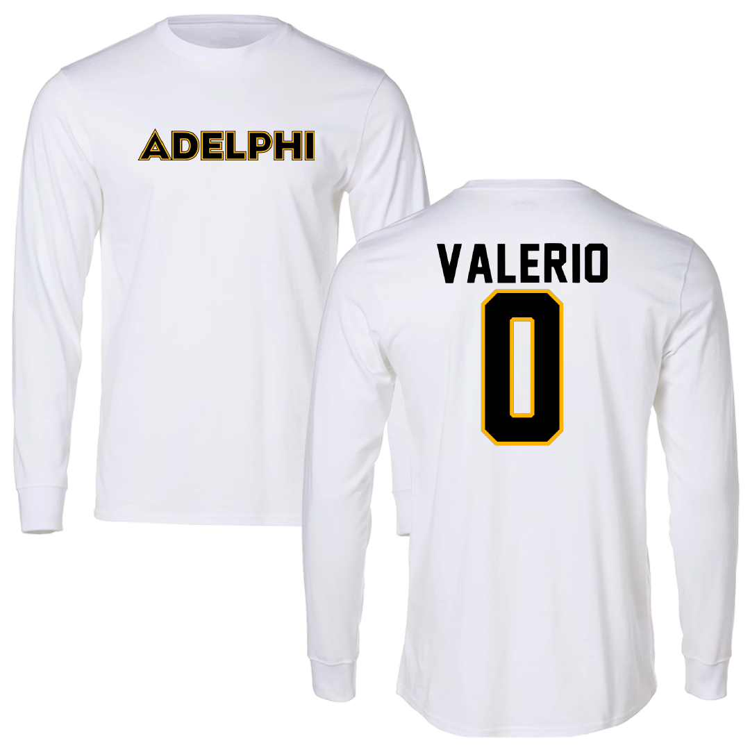 Adelphi University Lacrosse White Long Sleeve - #0 Ajani Valerio