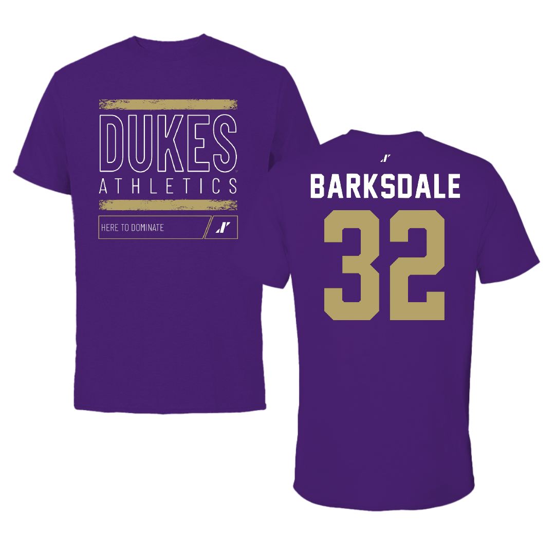 James Madison University Football Purple Dominate Tee - #32 DJ Barksdale