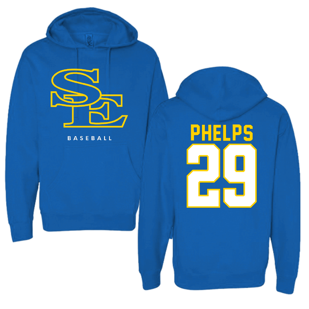 Southeastern Oklahoma State University Baseball Blue Hoodie - #29 Brayden Phelps