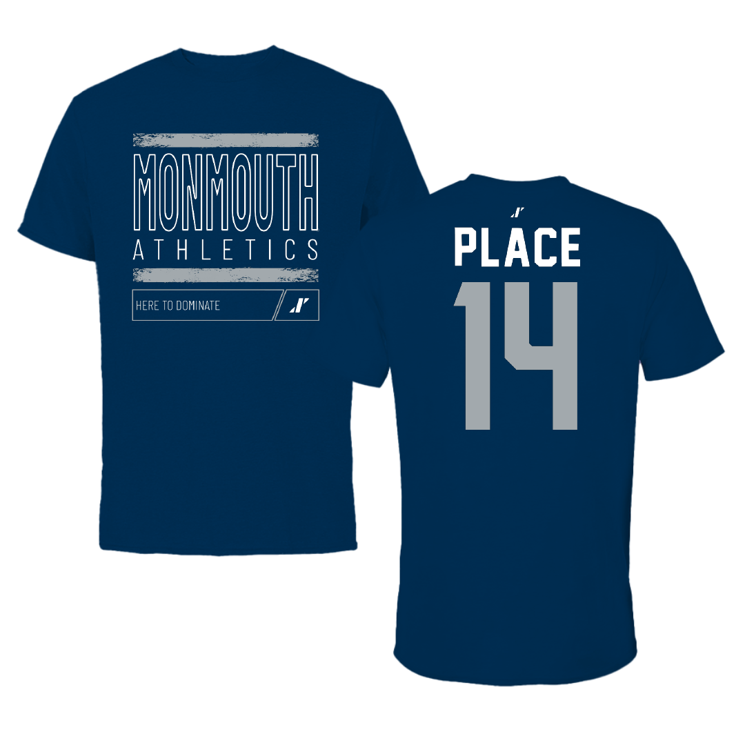 Monmouth University Softball Navy Dominate Tee - #14 Kaitlynn Place