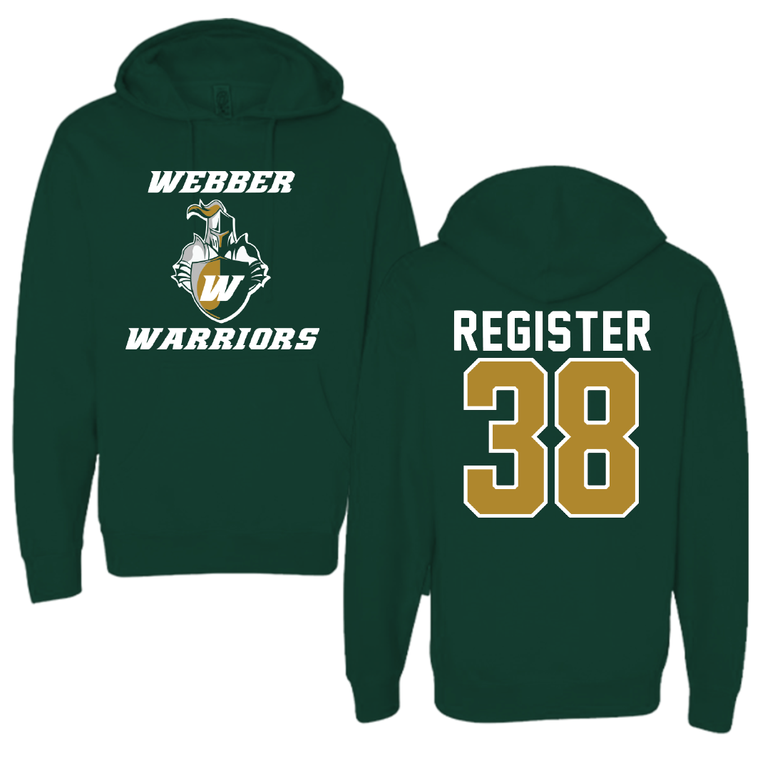 Webber International University Lacrosse Forest Green Hoodie - #38 Hannah Register