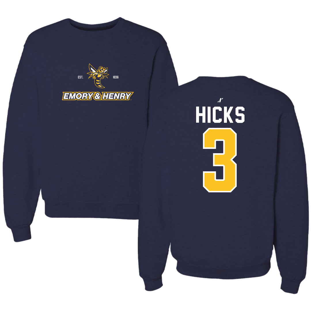 Emory & Henry College Lacrosse Navy General Crewneck - #3 Mina Hicks