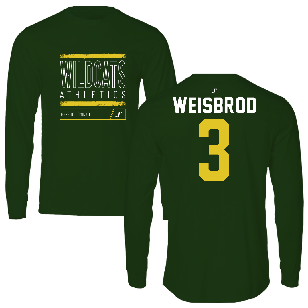 Northern Michigan University Basketball Forest Green Dominate Long Sleeve - #3 Max Weisbrod