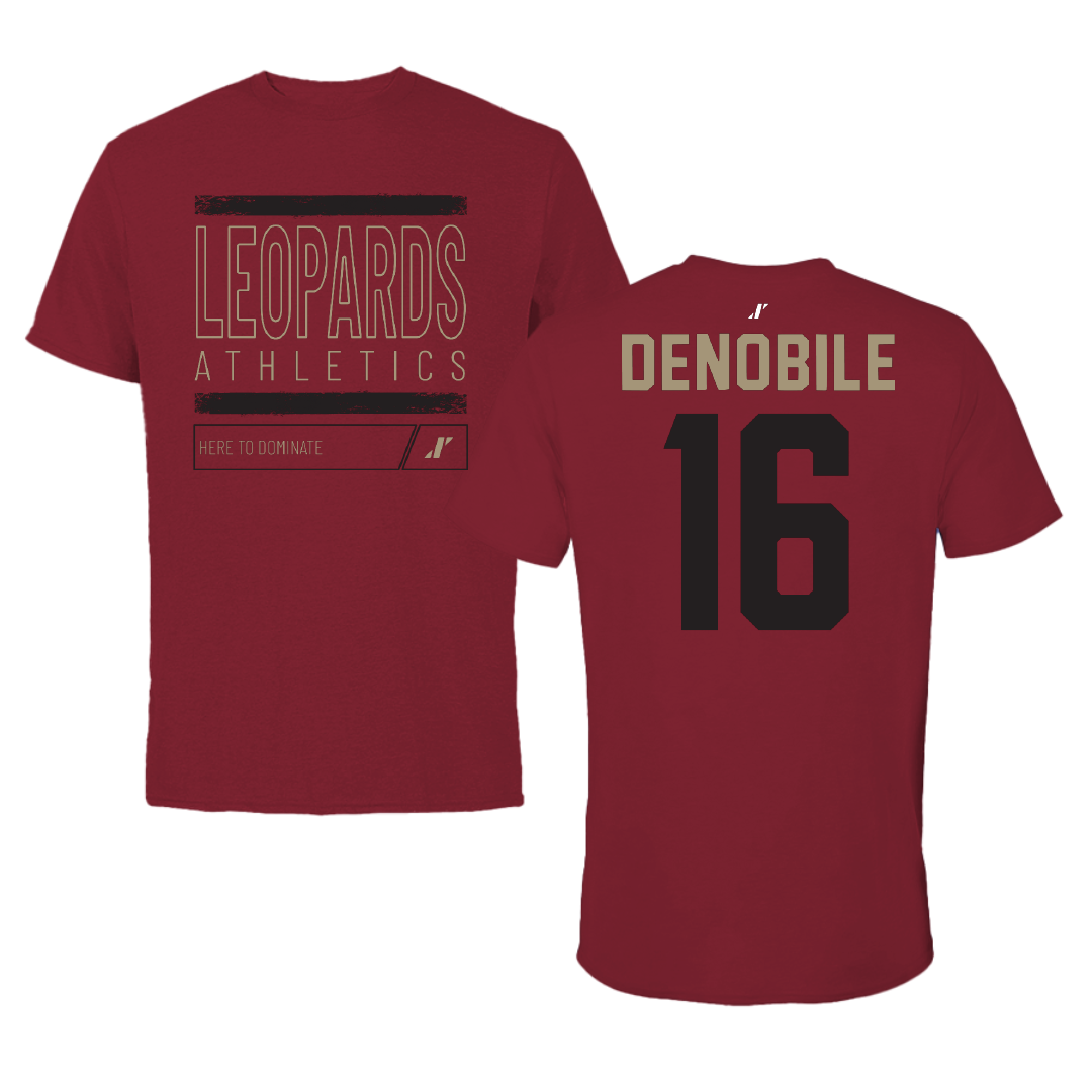 Lafayette College Football Cardinal Dominate Tee - #16 Dean DeNobile
