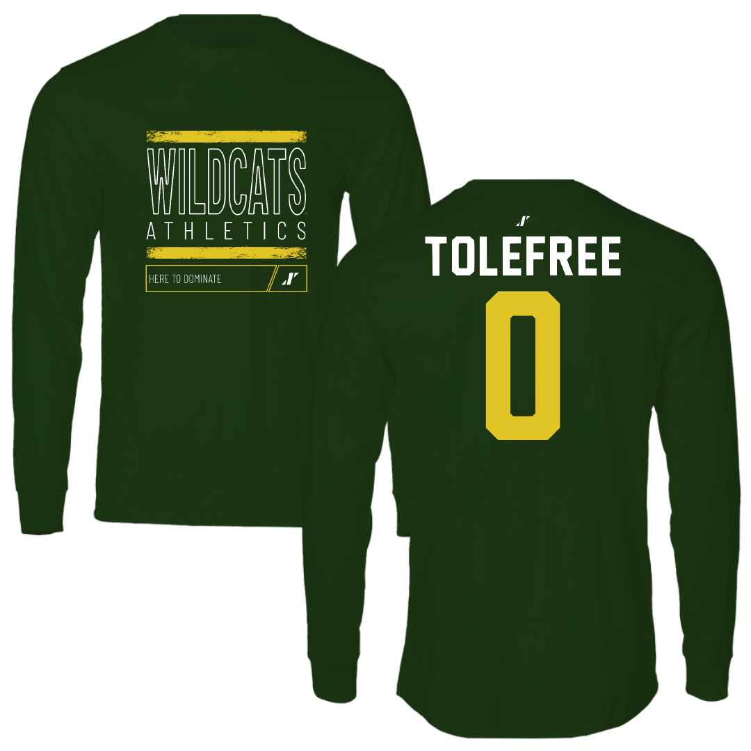 Northern Michigan University Basketball Forest Green Dominate Long Sleeve - #0 Najashi Tolefree