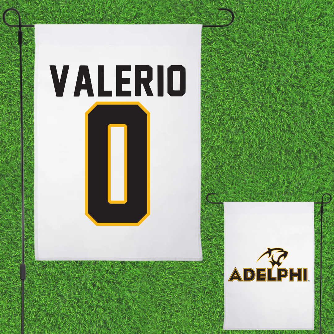 Adelphi University Lacrosse White Garden Flag - #0 Ajani Valerio