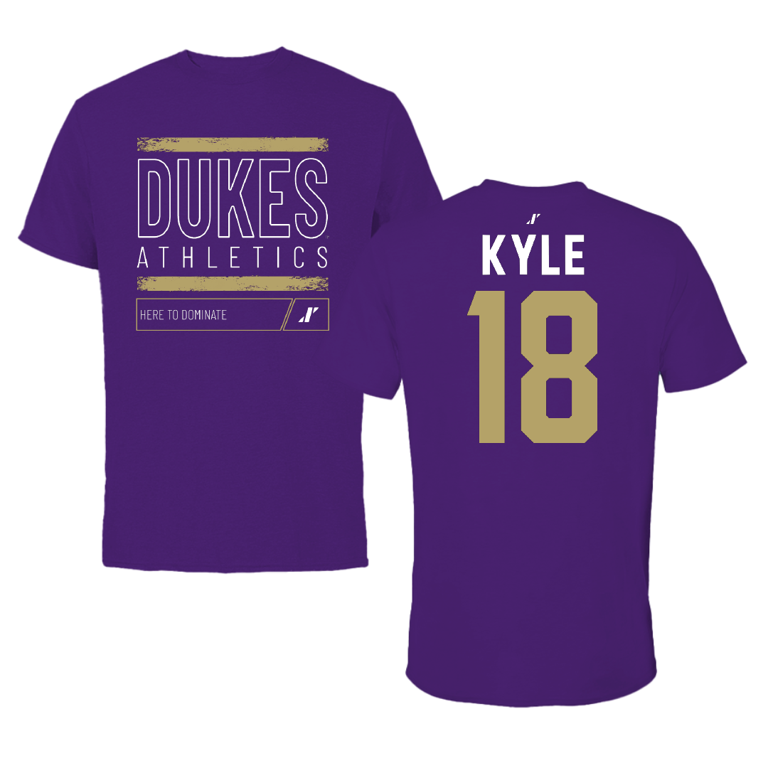 James Madison University Football Purple Dominate Tee - #18 Logan Kyle