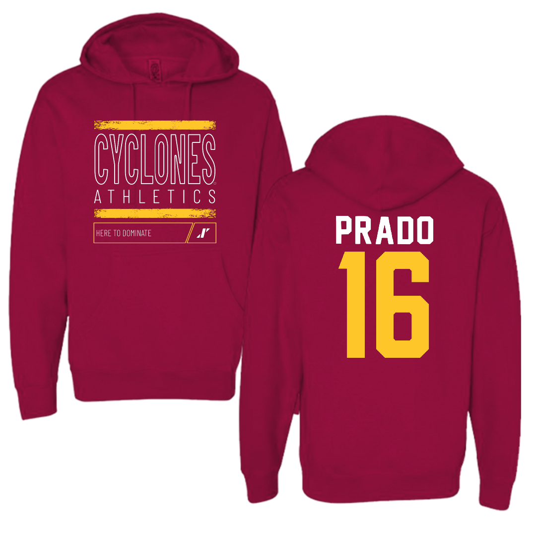 Iowa State University Softball Cardinal Dominate Hoodie - #16 Victoria Prado
