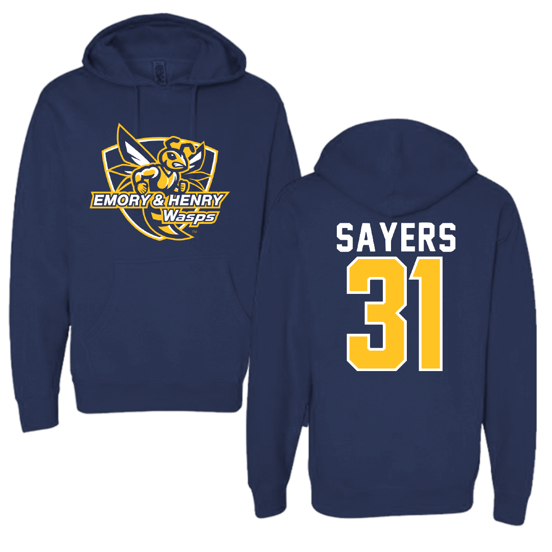 Emory & Henry College Baseball Navy Hoodie - #31 Carter Sayers