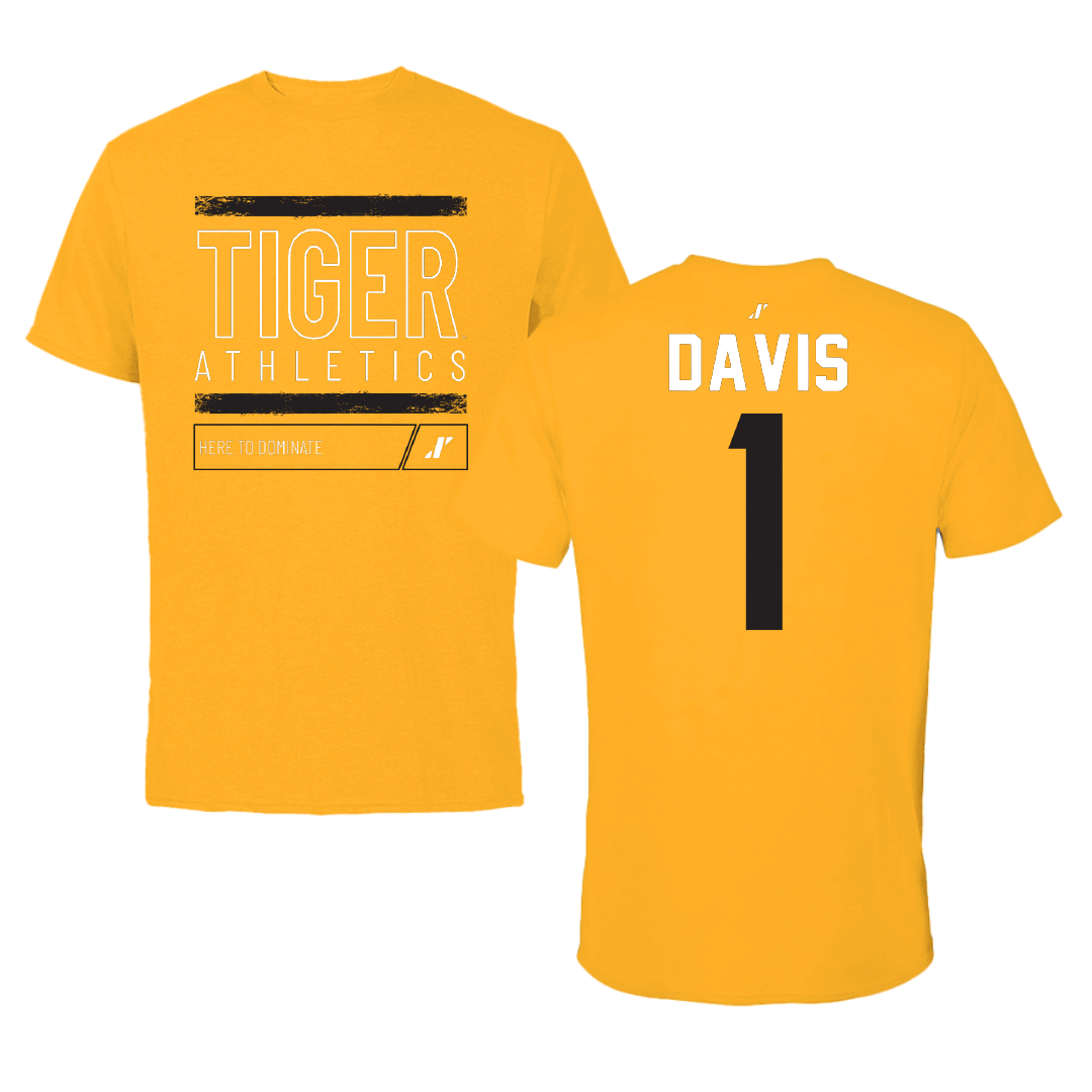 Grambling State University Football Gold Dominate Tee - #1 Blake Davis