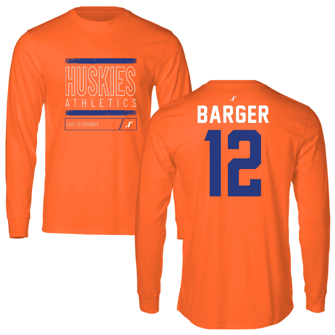 Houston Christian University Volleyball Orange Dominate Long Sleeve - #12 Katy Barger