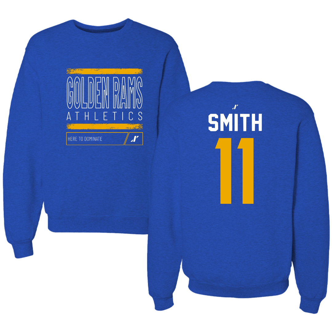 Albany State University Football Blue Dominate Crewneck - #11 Jordan Smith