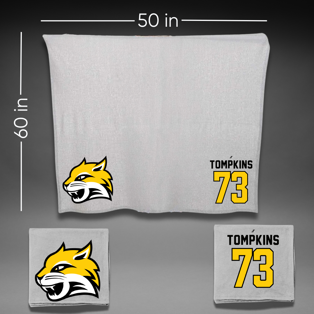Wayne State College (Nebraska) Football Gray Blanket - #73 Tierel Tompkins