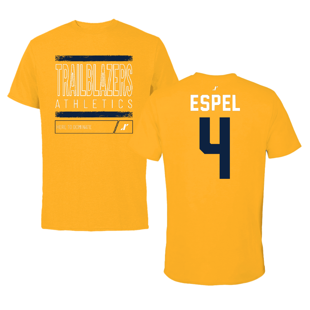 Massachusetts College of Liberal Arts Softball Gold Dominate Tee - #4 Alexandra Espel