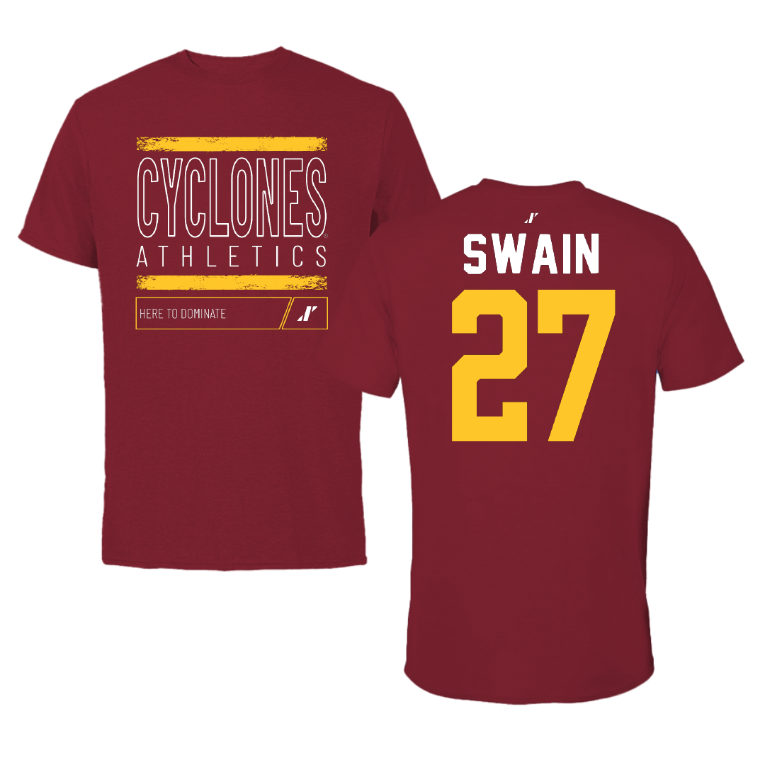 Iowa State University Softball Cardinal Dominate Tee - #27 Saya Swain
