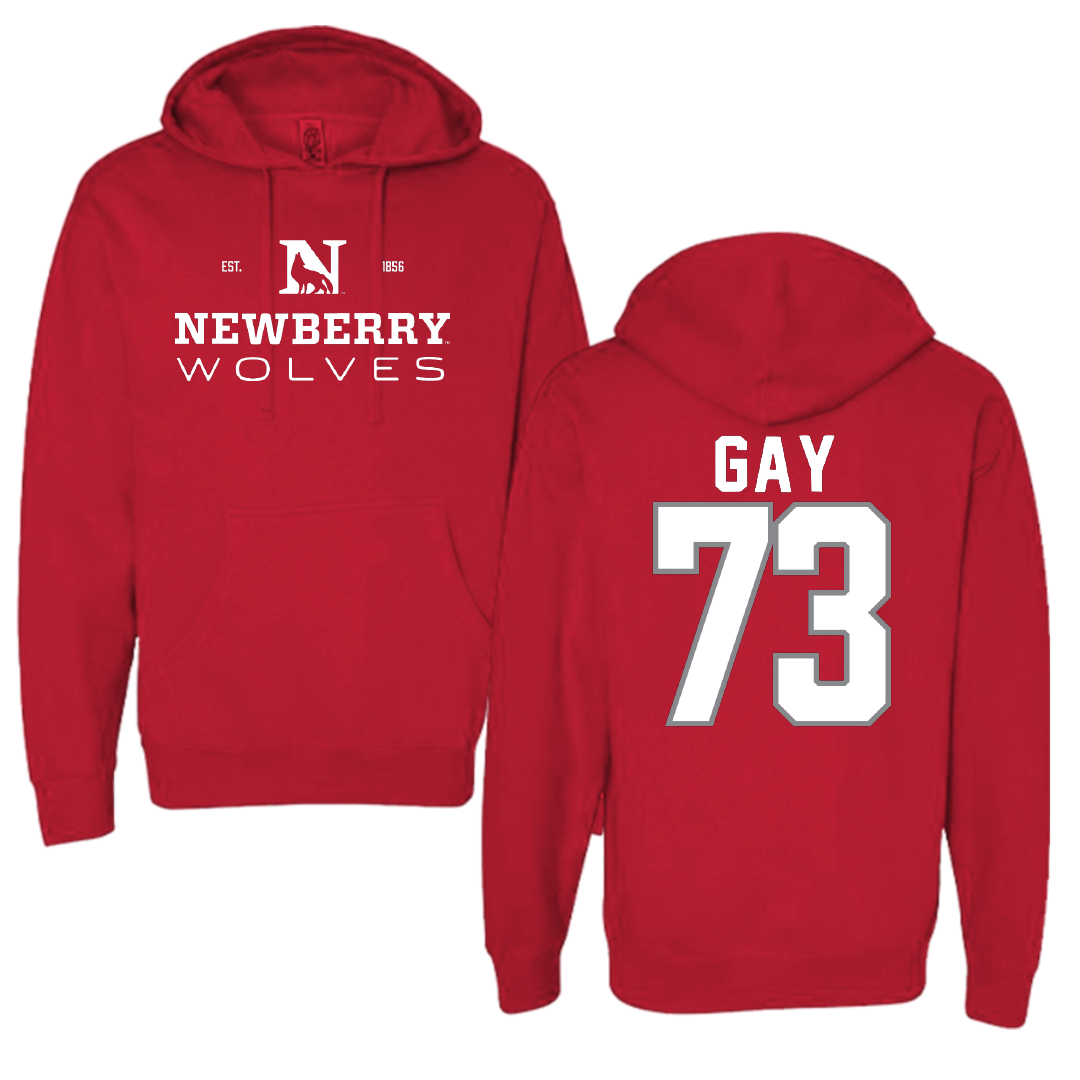 Newberry College Lacrosse Red General Hoodie - #73 Cooper Gay