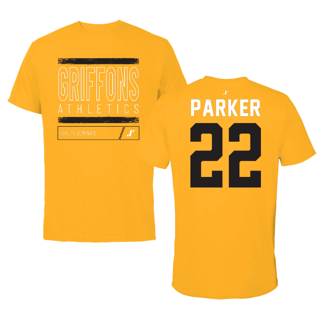 Missouri Western State University Football Gold Dominate Tee - #22 Denver Parker