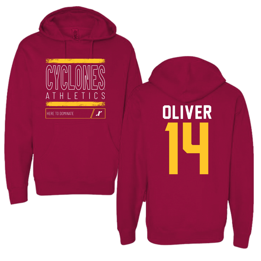 Iowa State University Softball Cardinal Dominate Hoodie - #14 Hayleigh Oliver