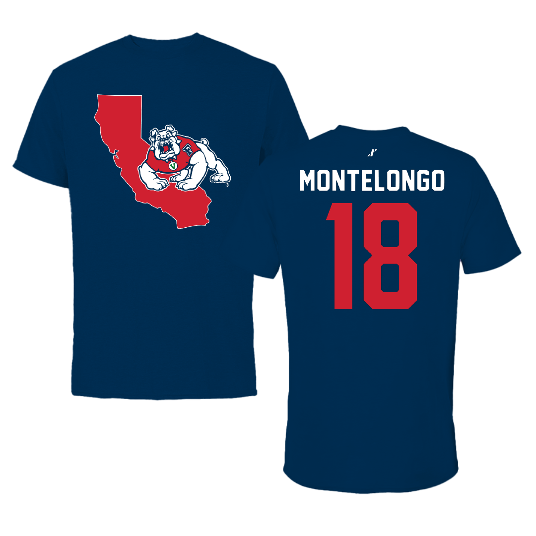Fresno State University Softball Navy State Tee - #18 Marissa Montelongo