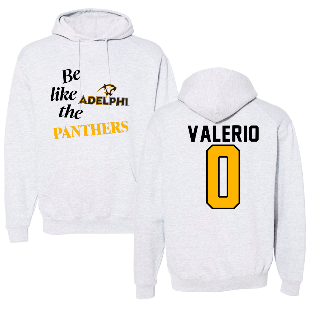Adelphi University Lacrosse Light Gray Be Like Us Hoodie - #0 Ajani Valerio