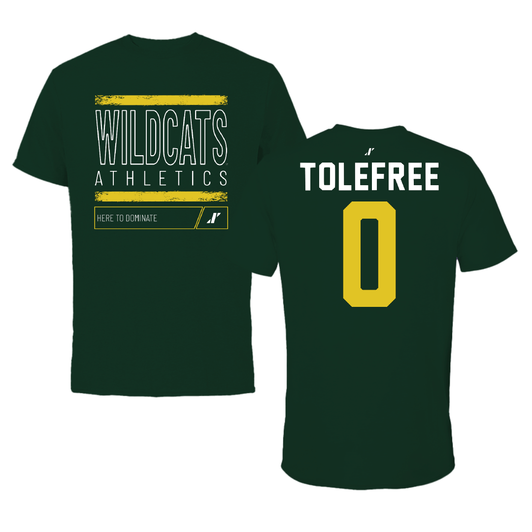Northern Michigan University Basketball Forest Green Dominate Tee - #0 Najashi Tolefree