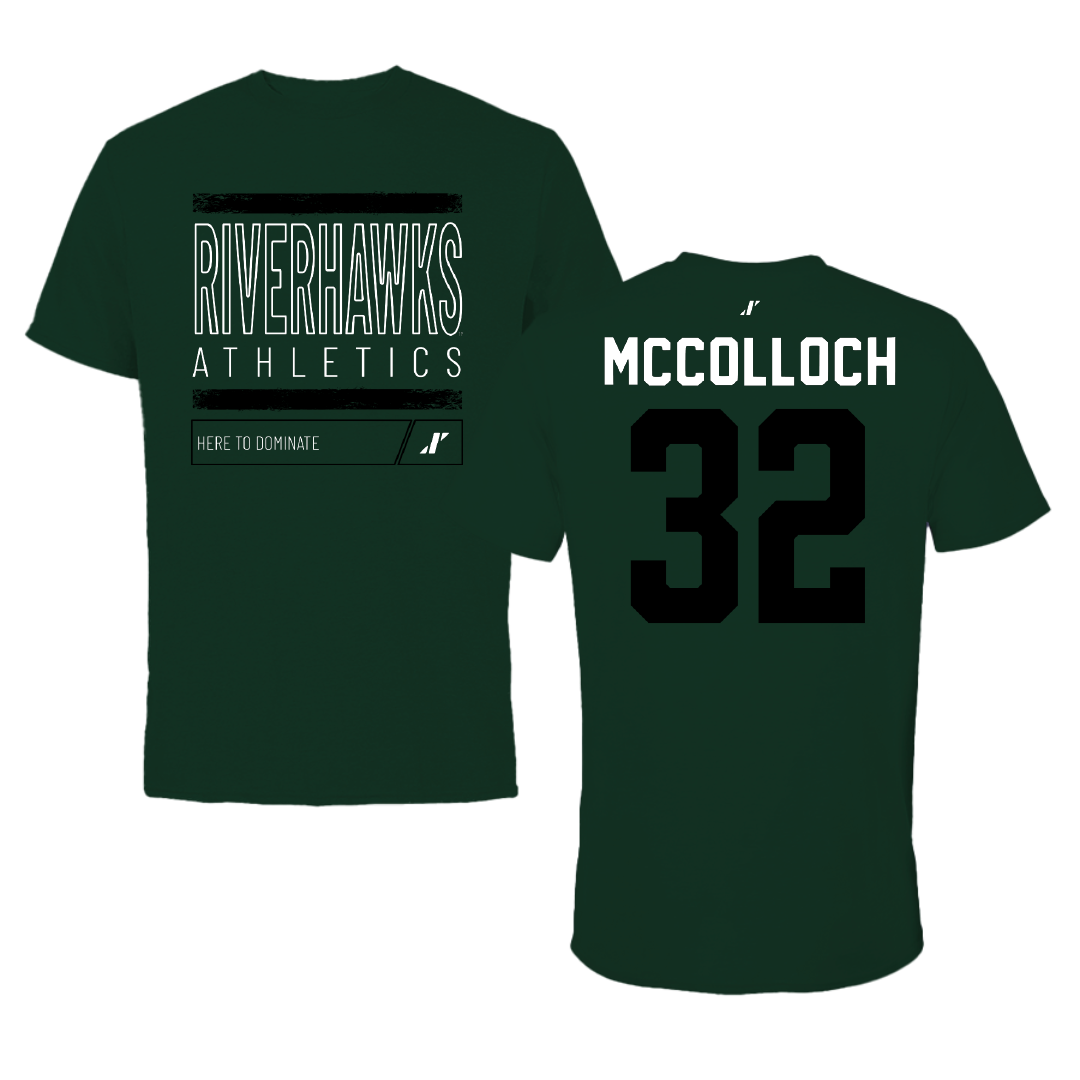 Northeastern State University Soccer Forest Green Dominate Tee - #32 Cameron McColloch