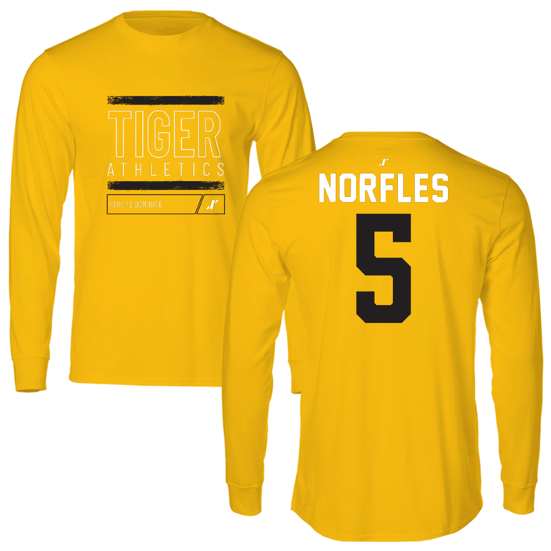 Grambling State University Soccer Gold Dominate Long Sleeve - #5 Cindy Norfles