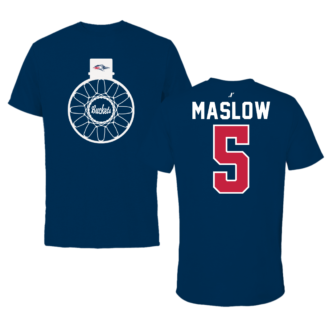Metropolitan State University of Denver Basketball Navy Buckets Tee - #5 Ryan Maslow