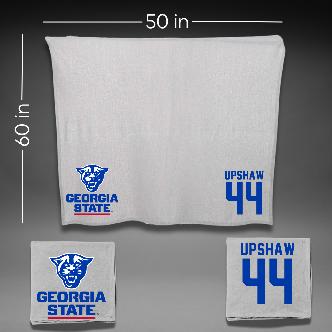 Georgia State University Baseball Gray Blanket - #44 Brantley Upshaw