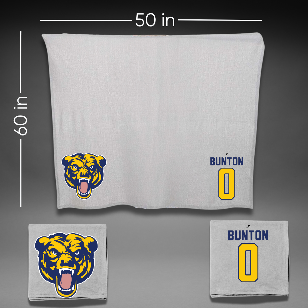 Carolina University Soccer Gray Blanket - #0 Isaac Bunton