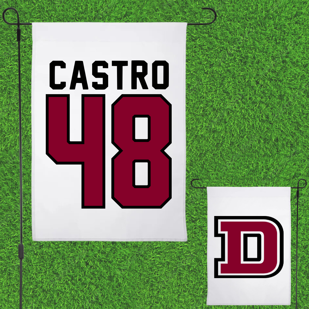 Dean College Baseball White Garden Flag - #48 Jomar Angel Castro