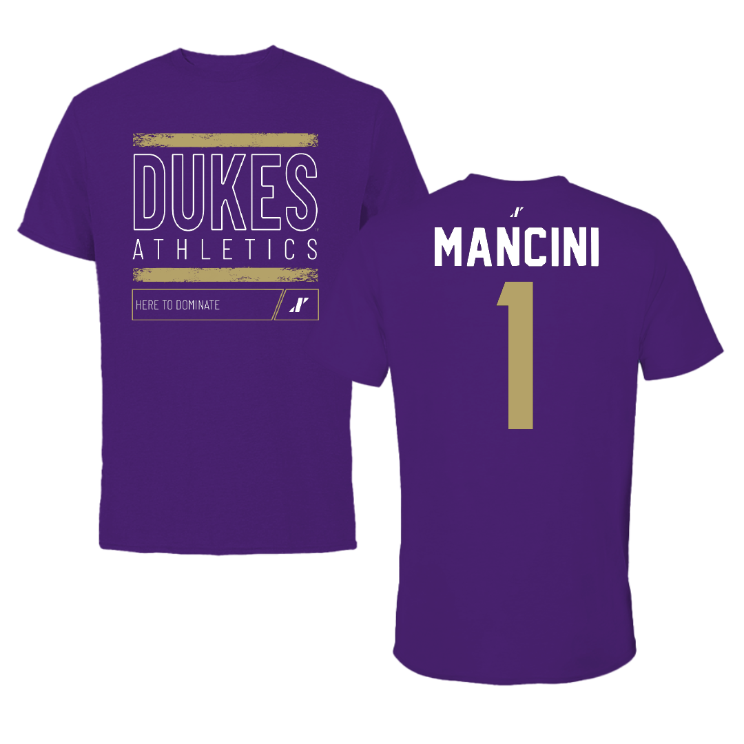 James Madison University Baseball Purple Dominate Tee - #1 Mike Mancini