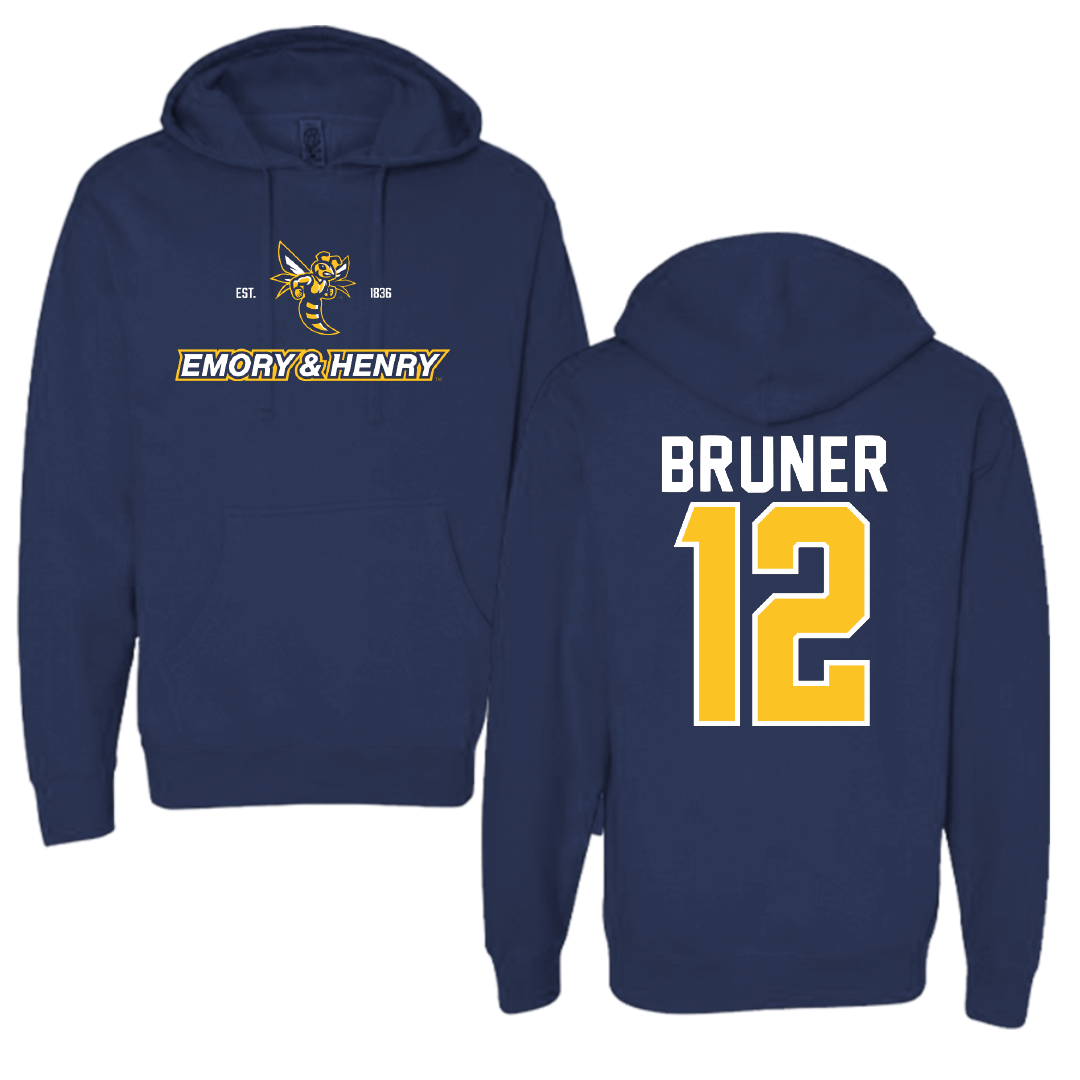 Emory & Henry College Lacrosse Navy General Hoodie - #12 Meg Bruner