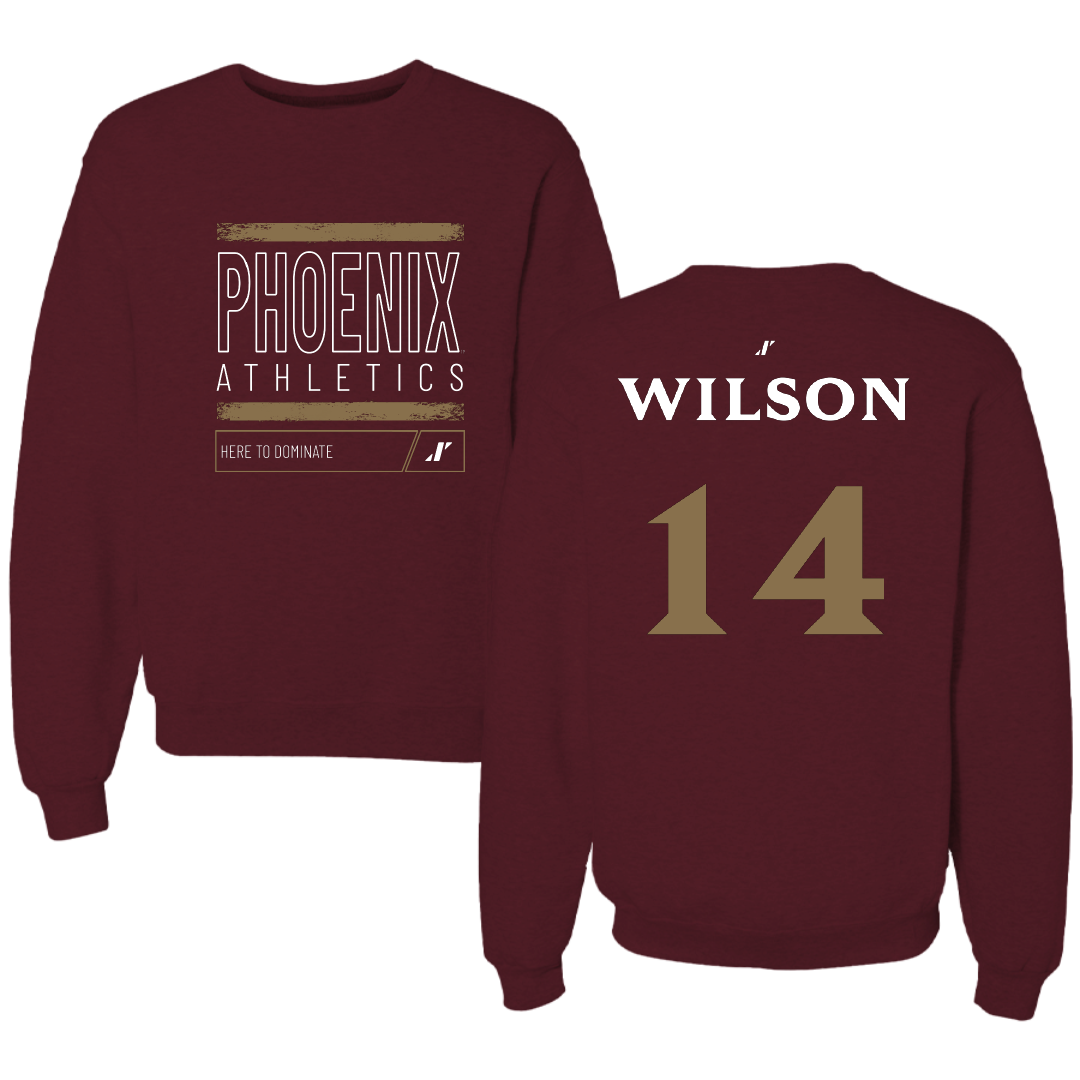 Elon University Softball Maroon Dominate Crewneck - #14 Kayla Wilson