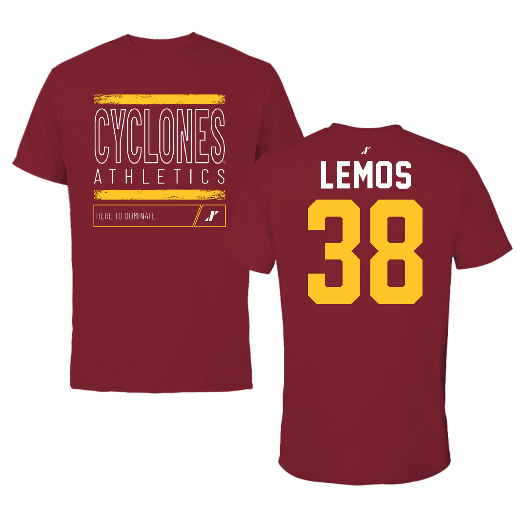 Iowa State University Football Cardinal Dominate Tee - #38 Eddie Lemos
