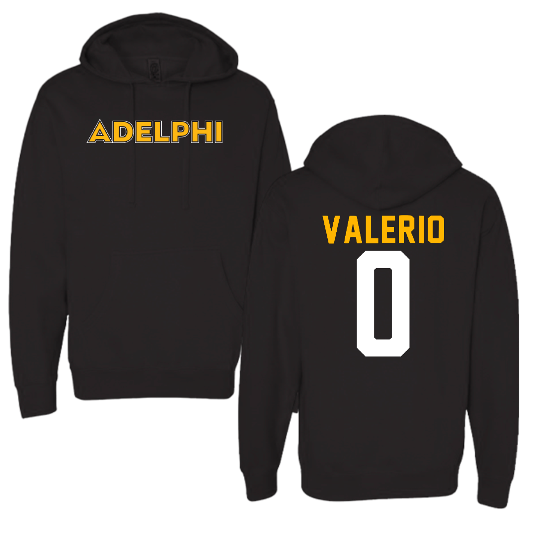 Adelphi University Lacrosse Black Hoodie - #0 Ajani Valerio