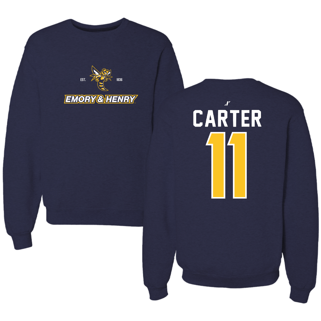 Emory & Henry College Lacrosse Navy General Crewneck - #11 Gabe Carter