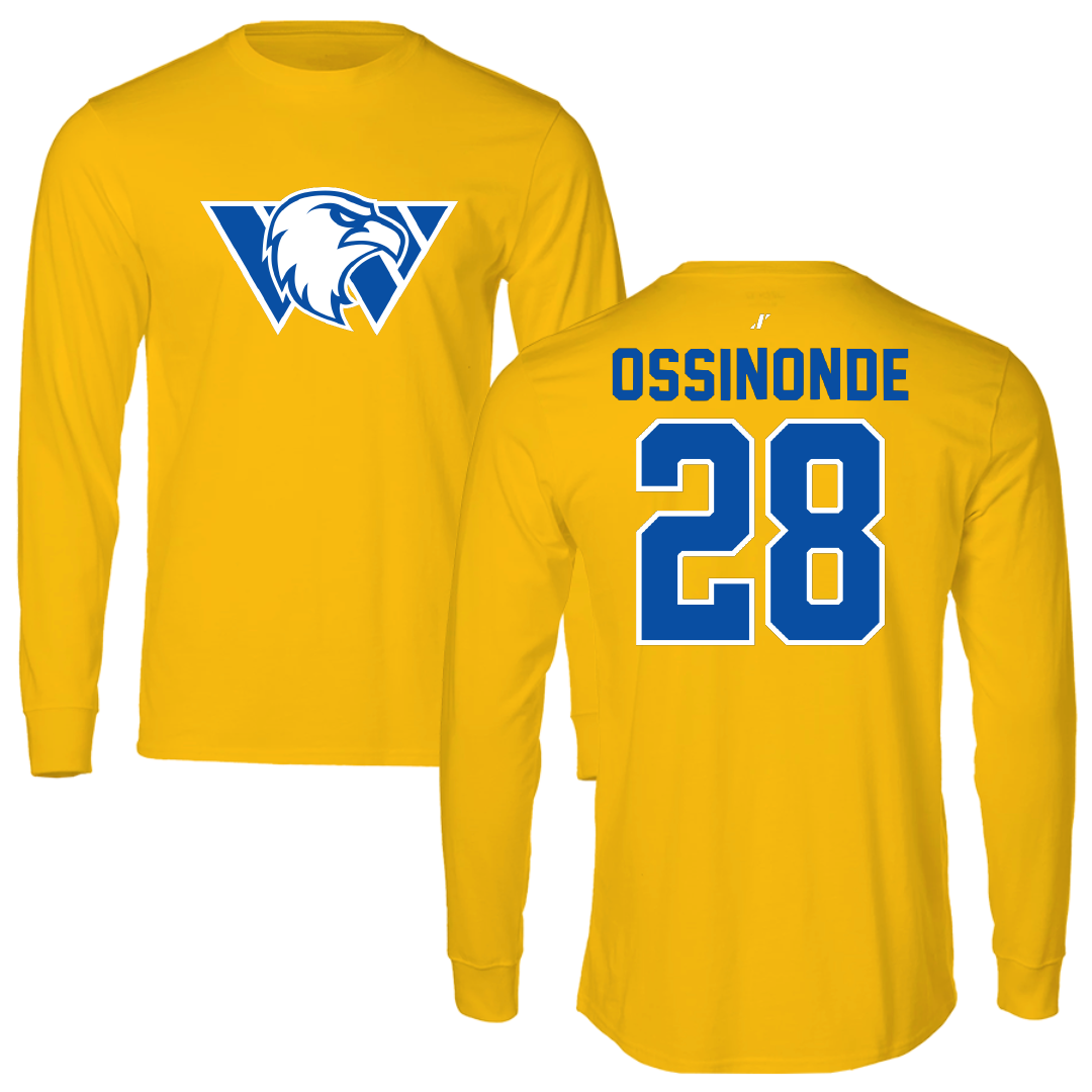 Williams Baptist University Soccer Gold Long Sleeve - #28 Yannick Ossinonde