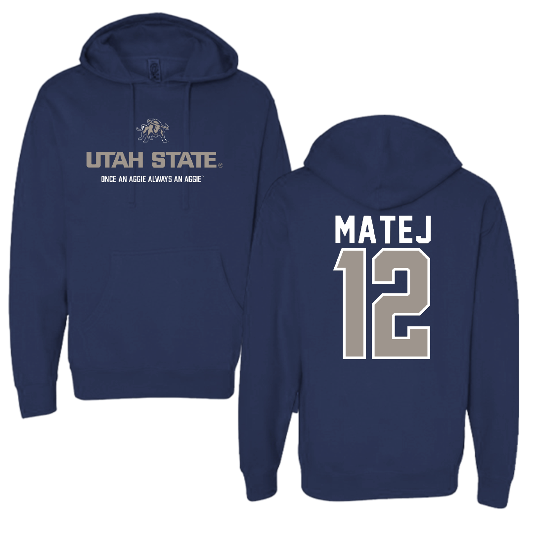 Utah State University Softball Navy General Hoodie - #12 Grace Matej