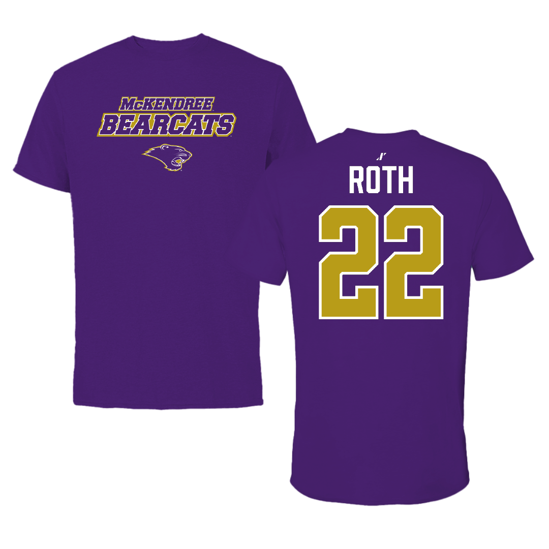 McKendree University Baseball Purple General Tee - #22 Brandon Roth