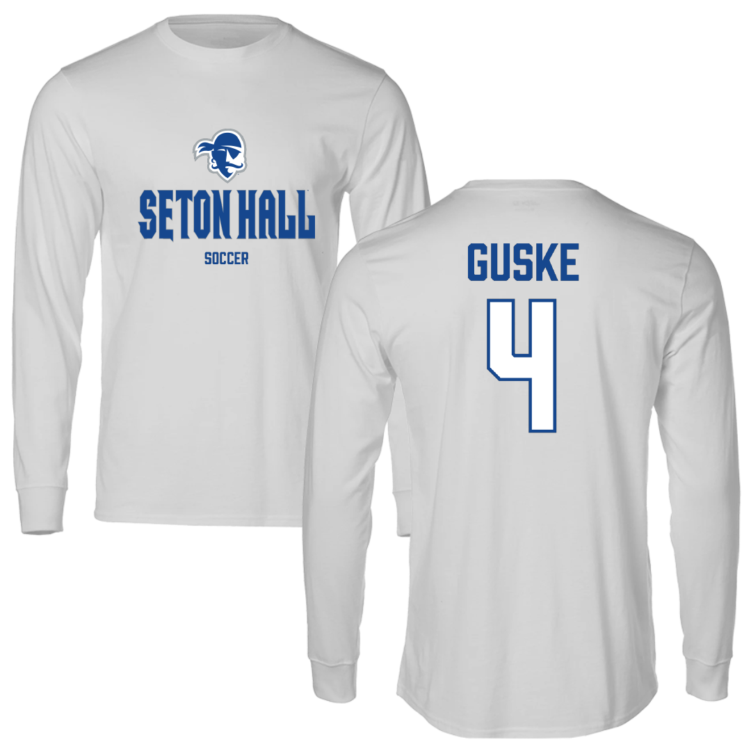 Seton Hall University Soccer (M) Light Gray Long Sleeve - #4 Liam Guske