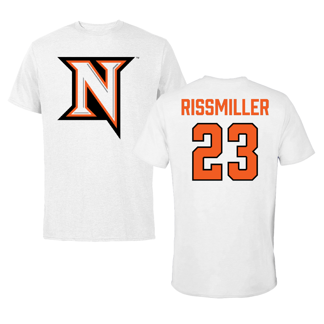 Northampton Community College Baseball White Performance Tee - #23 Brad Rissmiller