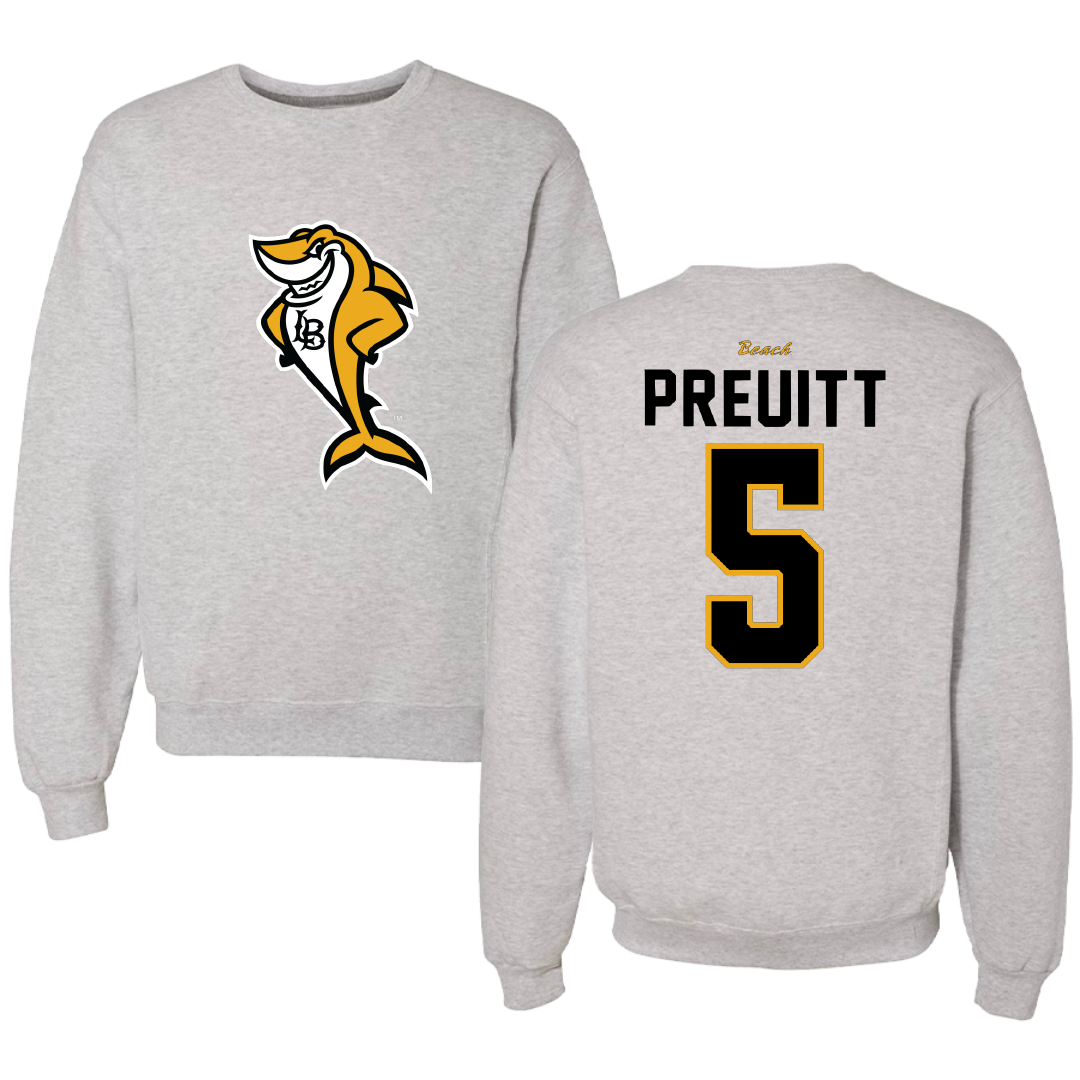 Long Beach State University Volleyball Gray Crewneck - #5 Isaiah Preuitt