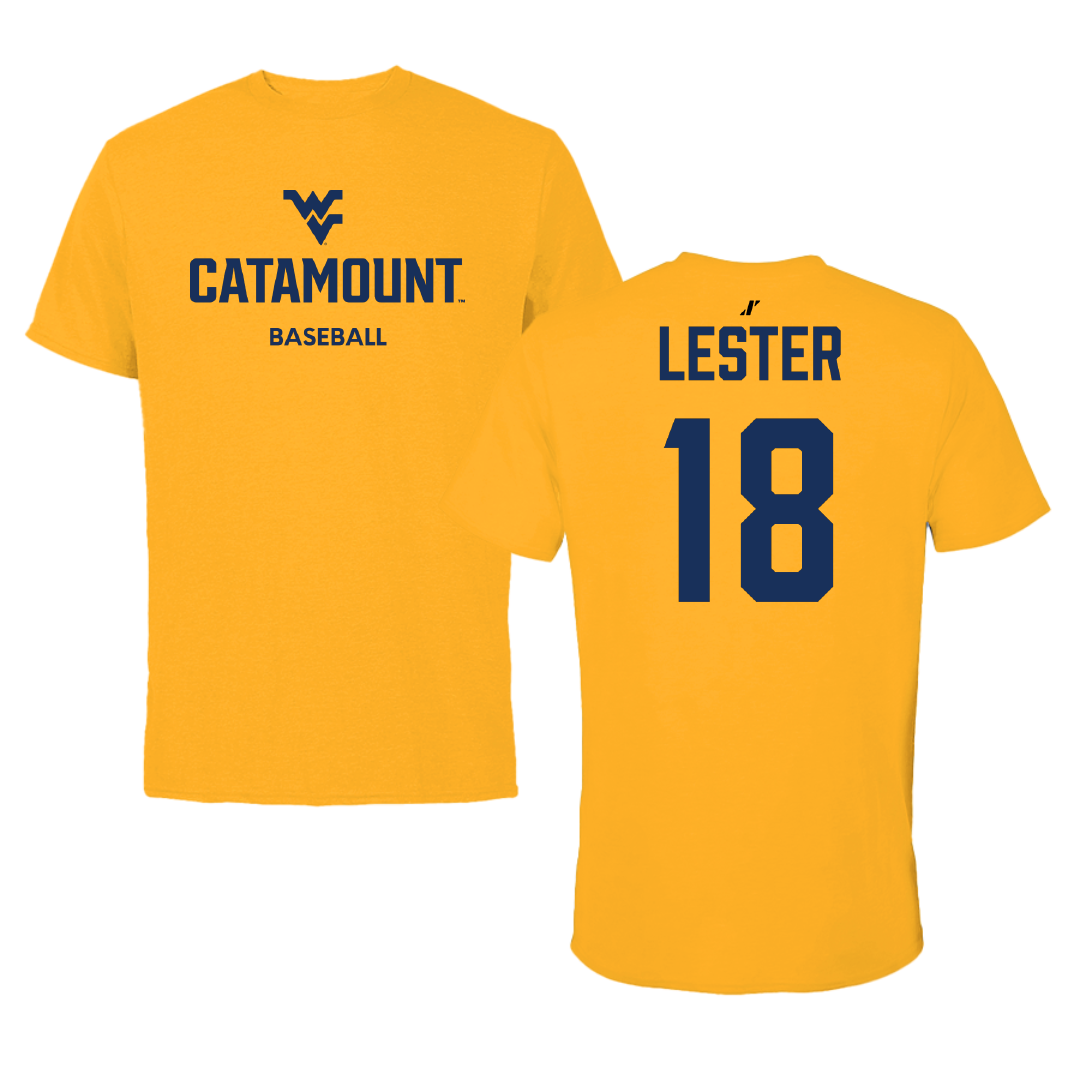Potomac State College Baseball Gold Performance Tee - #18 Jayden Lester