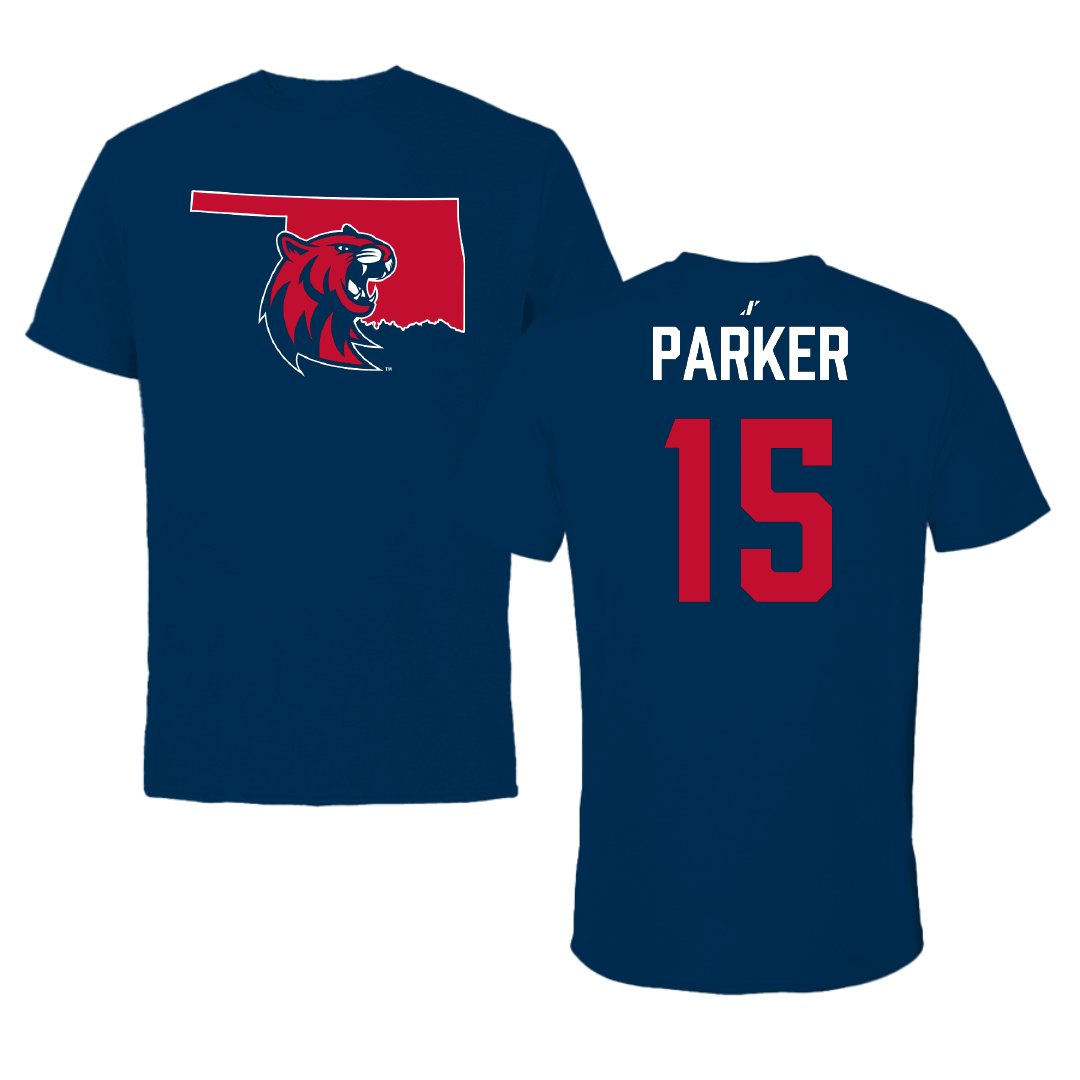 Rogers State University Soccer (M) Navy State Performance Tee - #15 Hayden Parker